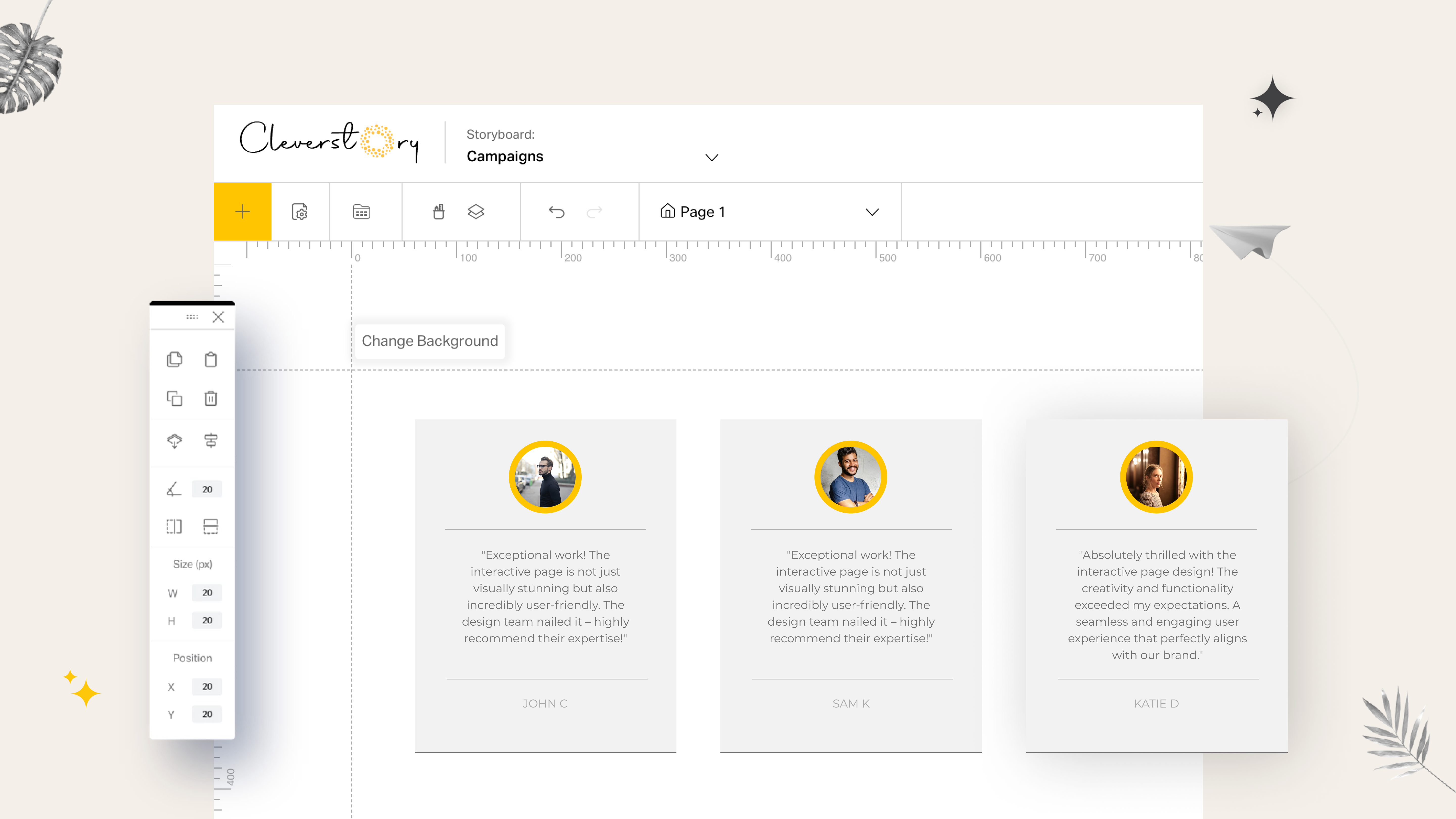 Interactive Client testimonials